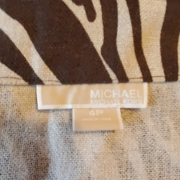 Michael Kors Zebra Print Linen Jacket - Picture 8 of 8